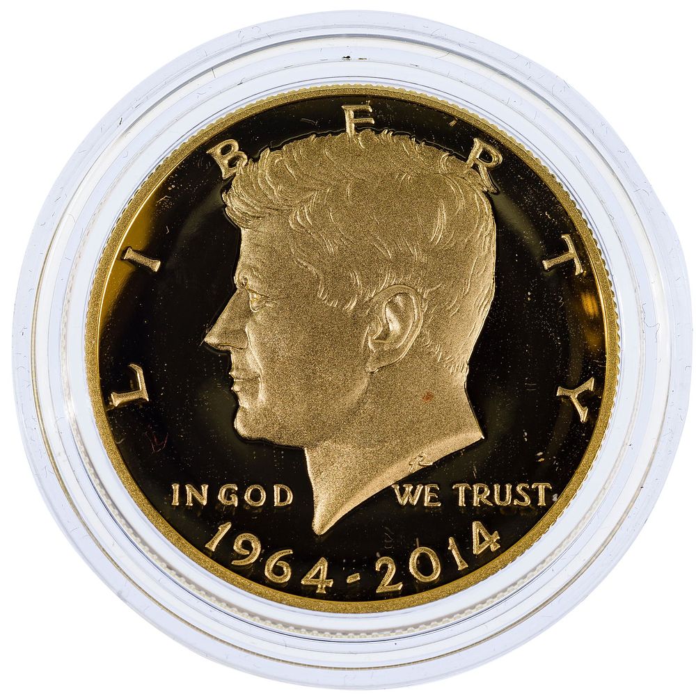 Lot 250: 2014 50th Anniversary Kennedy Gold Proof Coin