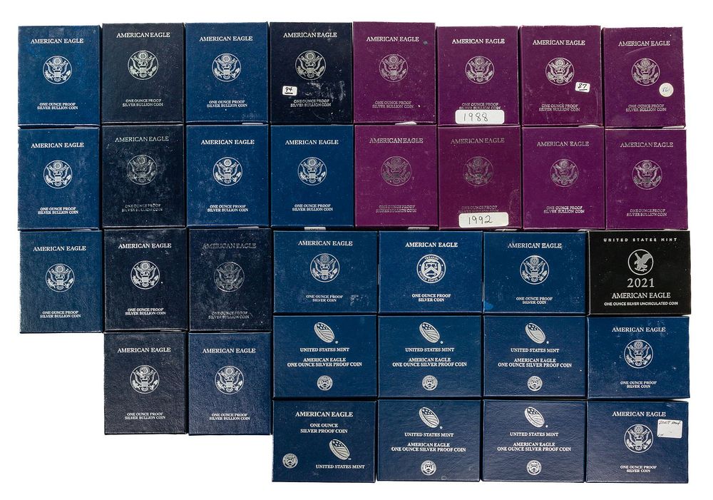 Lot 253: Proof $1 Silver Eagle Assortment