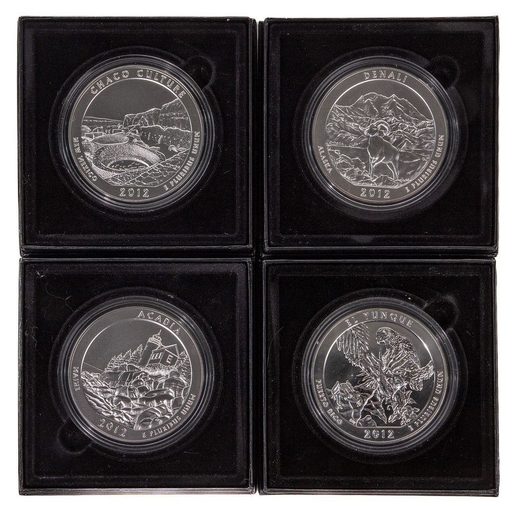 Lot 256: 2012 America the Beautiful 5 ozt. Coin Assortment