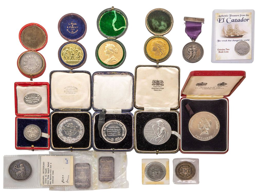 Lot 282: Silver Presentation Medal Assortment