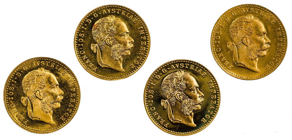 Lot 287: Austria: Re-strike 1915 Gold Ducat Assortment