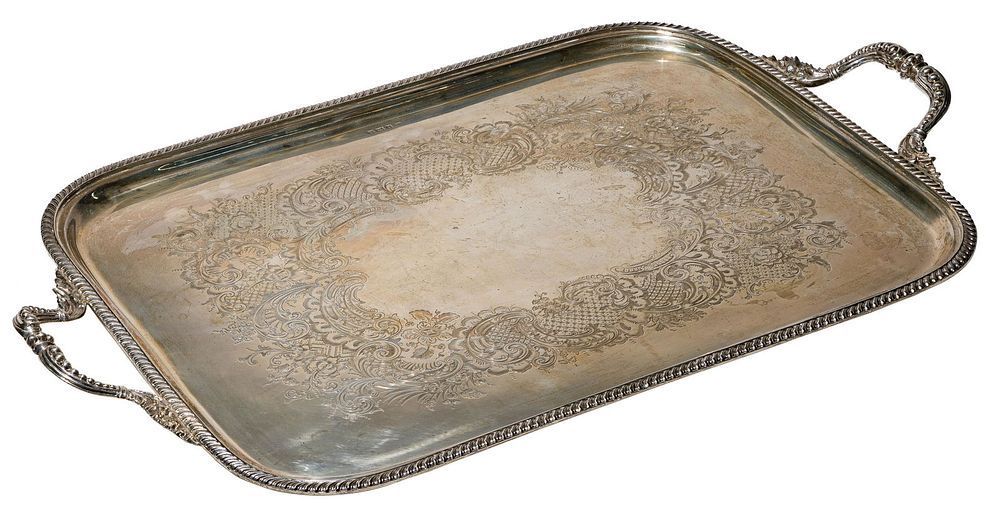 Lot 299: English Sterling Silver Serving Tray