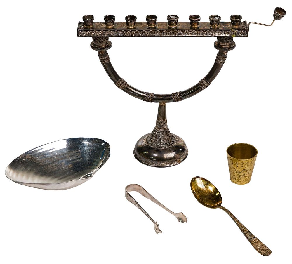 Lot 309: Sterling Silver Menorah