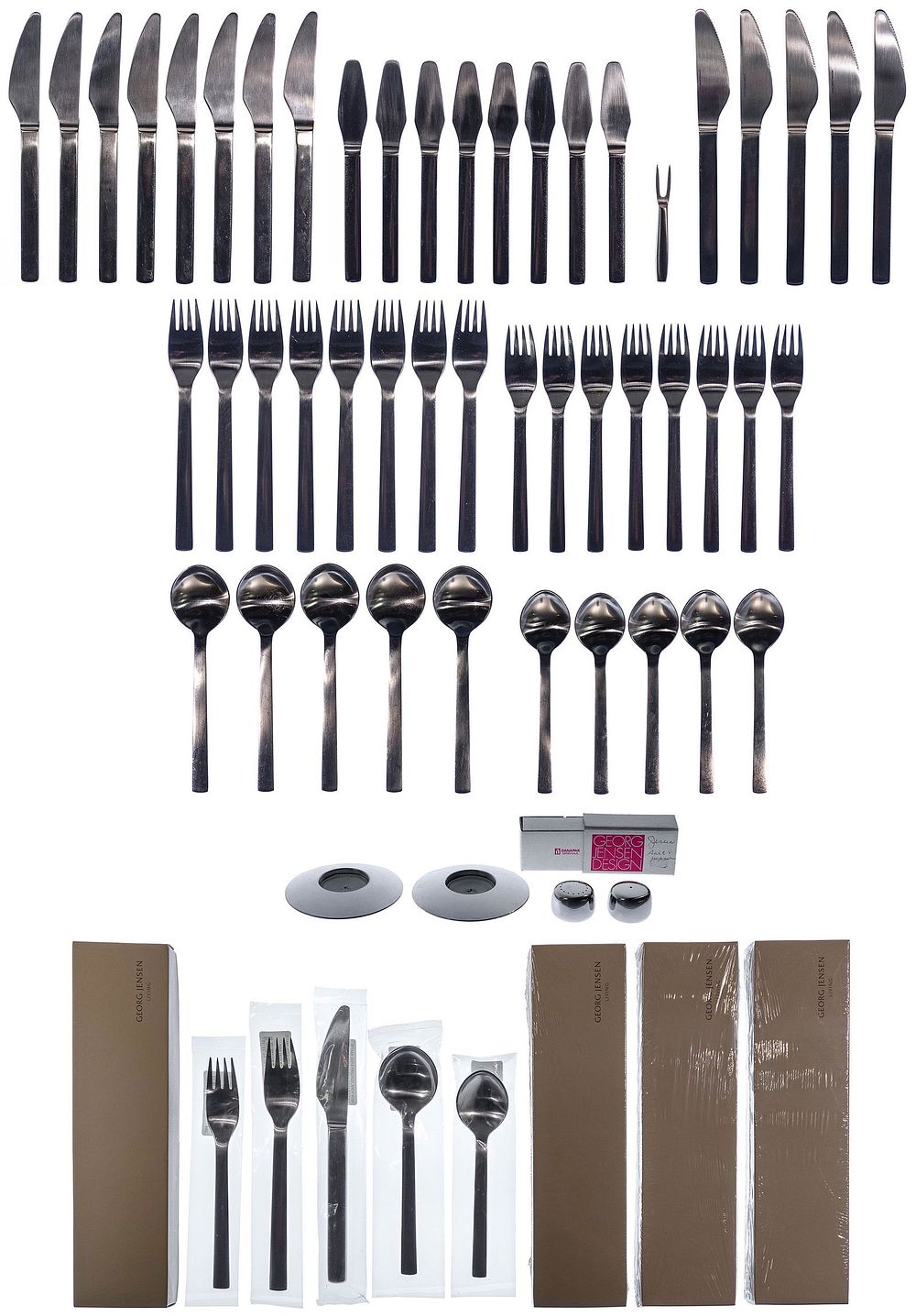 Lot 310: Georg Jensen 'New York' Stainless Steel Flatware Service