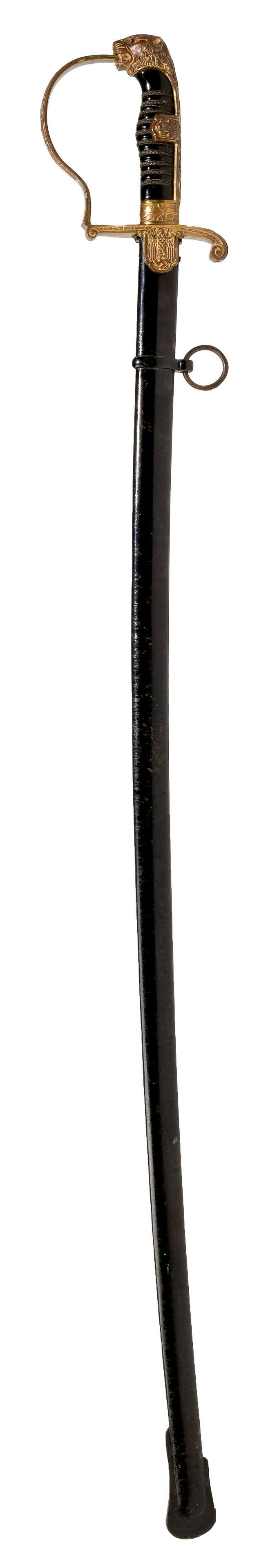 Lot 337: World War II German Army Lion Head Sword by Eickhorn
