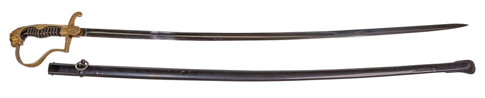 Lot 343: World War II German Army Lion Head Sword by Weyersberg