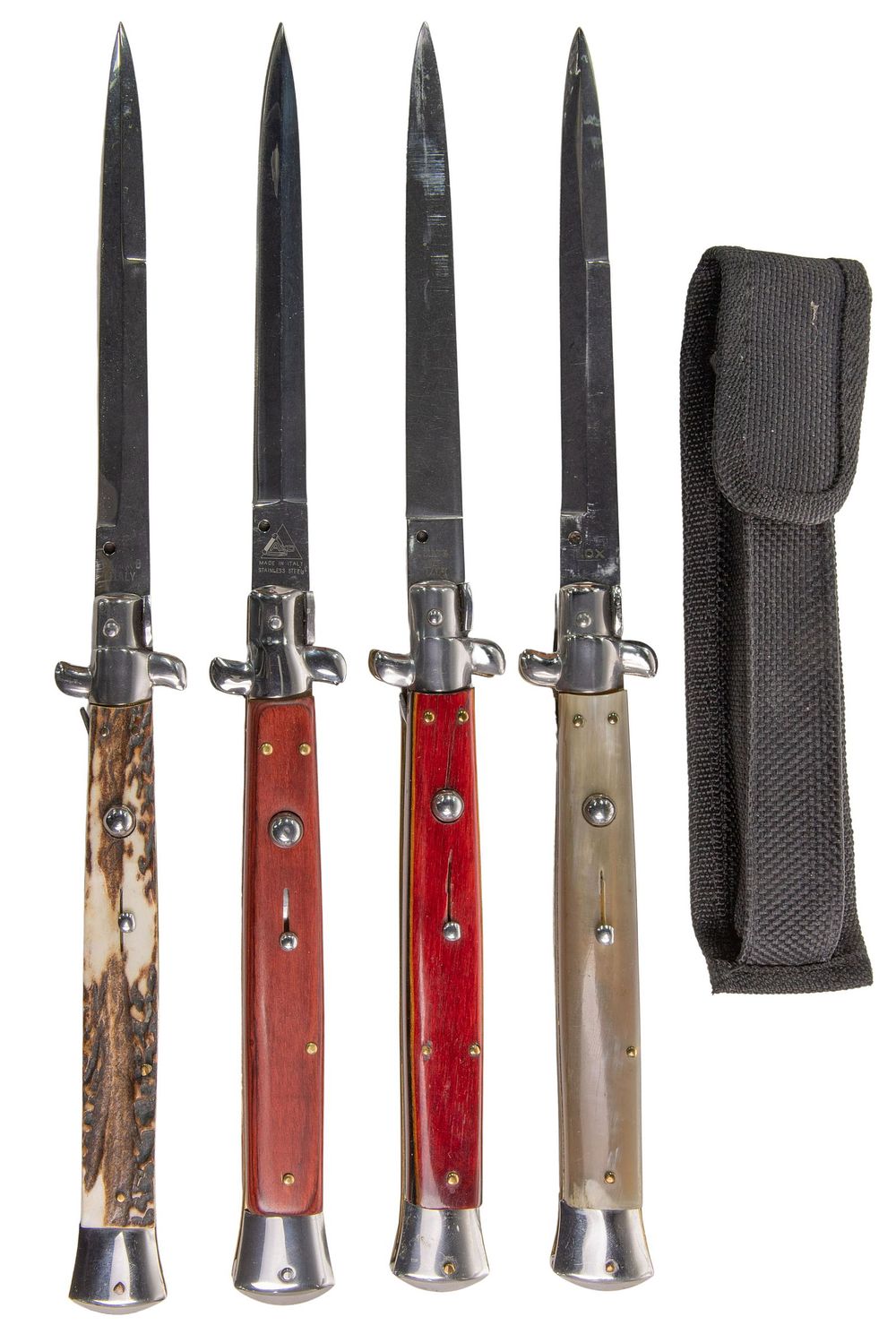 Lot 362: AKC and Frank B Italian Stiletto Switchblade Knife Assortment