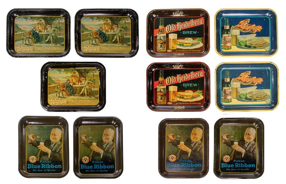 Lot 402: Metal Beer Tray Assortment