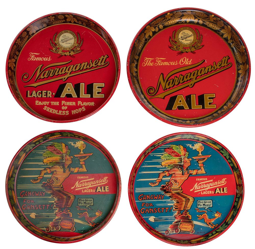 Lot 404: Narragansett Metal Beer Tray Assortment