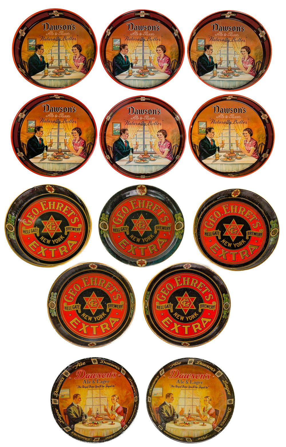 Lot 405: Metal Beer Tray Assortment