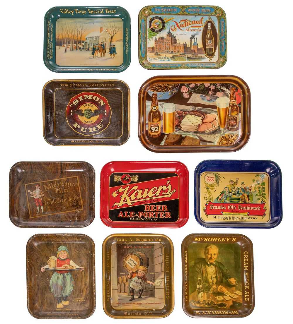 Lot 410: Metal Beer Tray Assortment