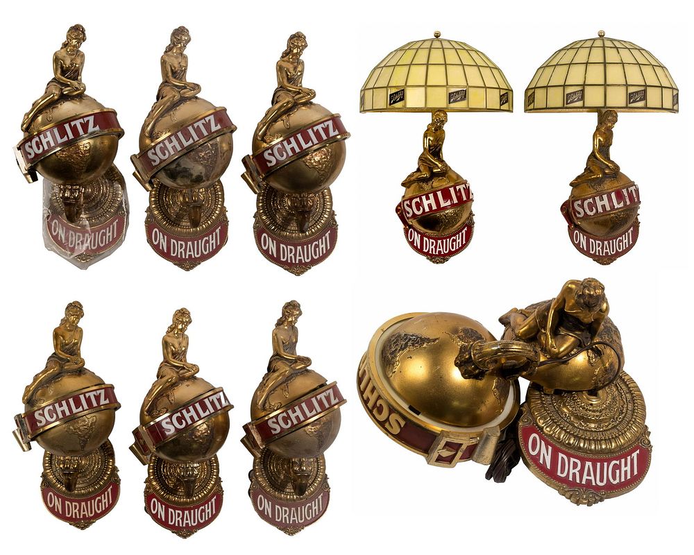 Lot 413: Schlitz Beer Back Bar Light Sconce Assortment