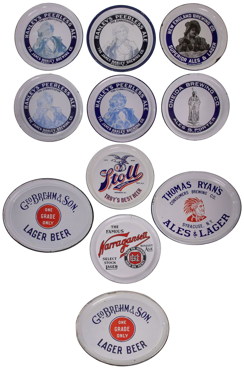 Lot 419: Baltimore Enamel & Novelty Beer Tray Collection