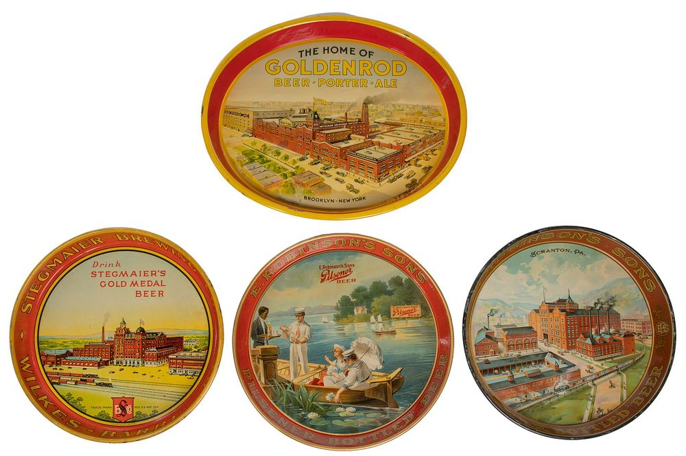 Lot 420: Metal Beer Tray Assortment
