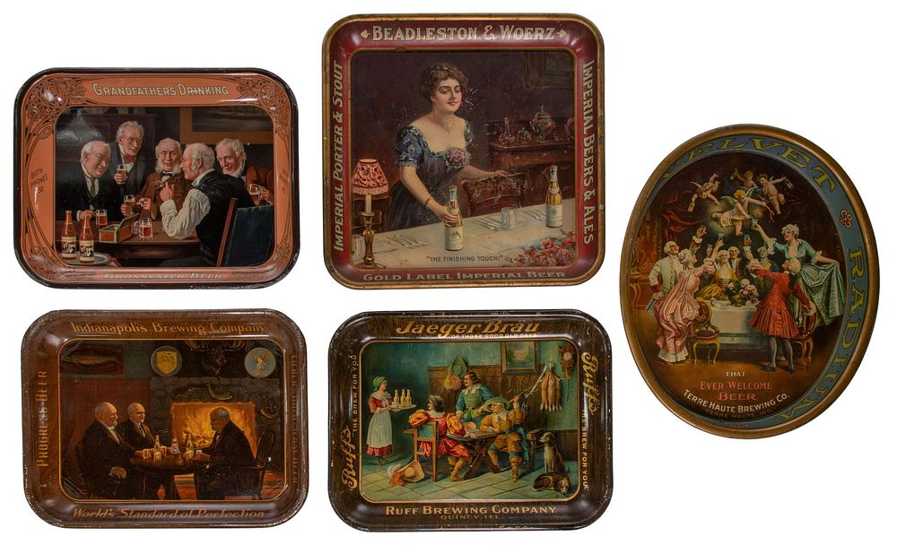 Lot 421: Metal Beer Tray Assortment