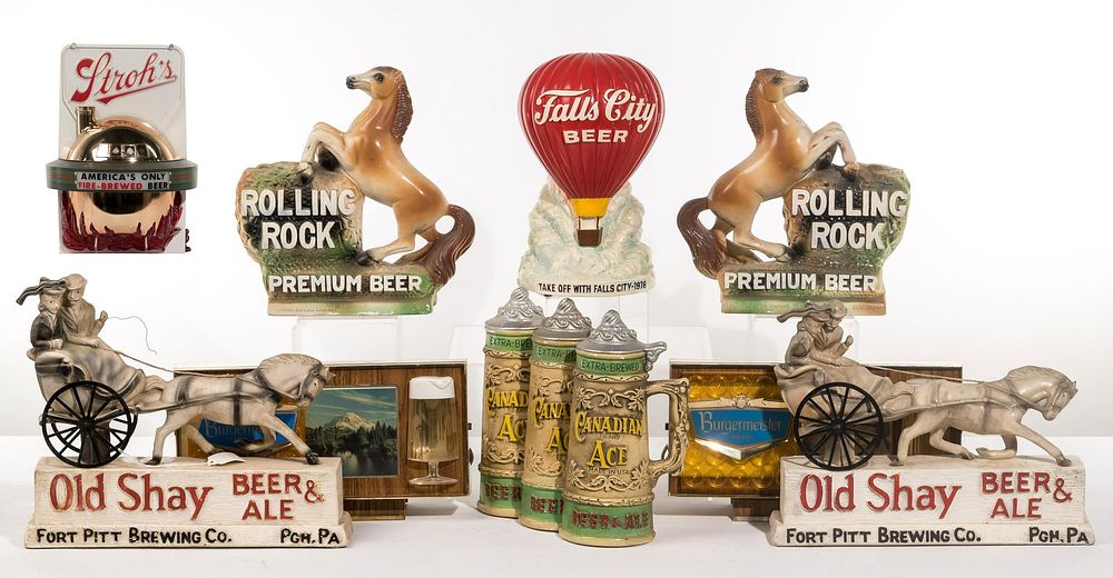 Lot 423: Beer Advertising Back Bar Display Assortment