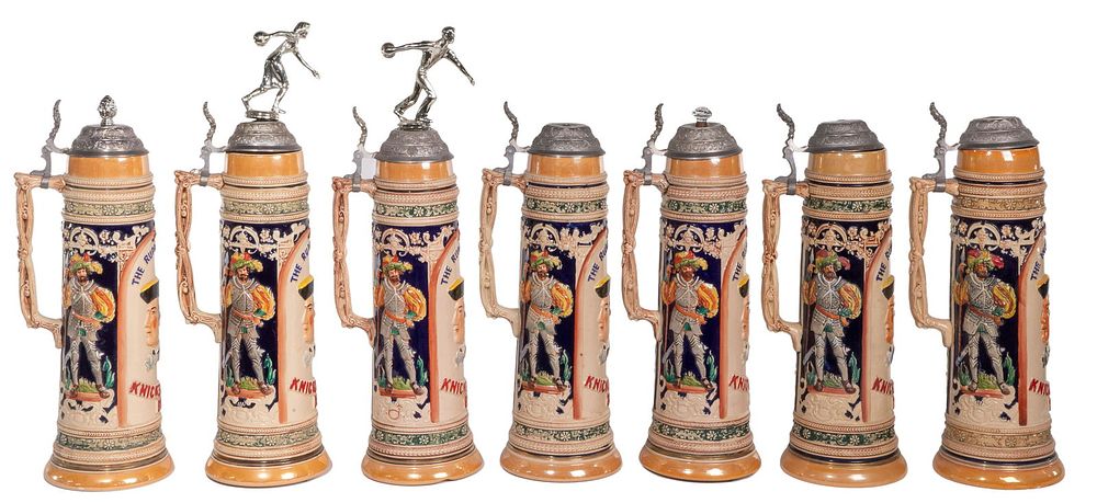 Lot 430: German Gerzit / Simon Peter Gerz I Stoneware Beer Stein Assortment