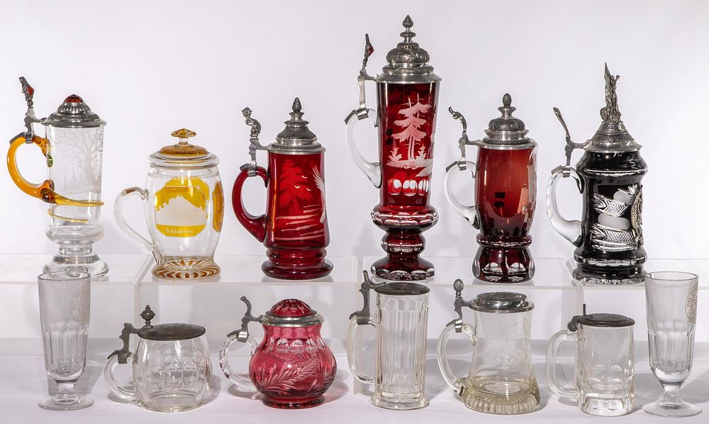 Lot 432: Glass Stein and Mug Assortment