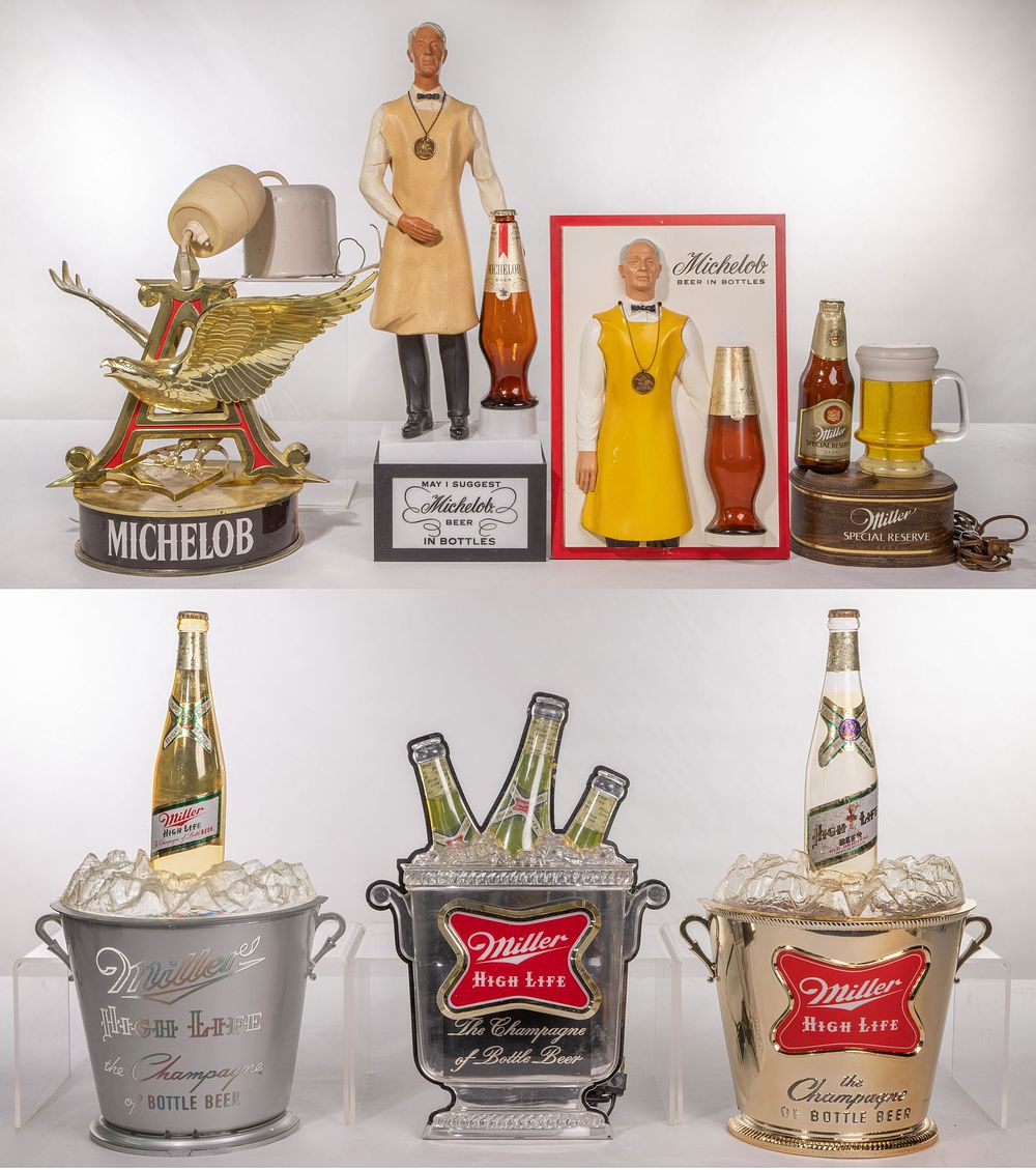 Lot 436: Michelob and Miller Beer Back Bar Display Assortment