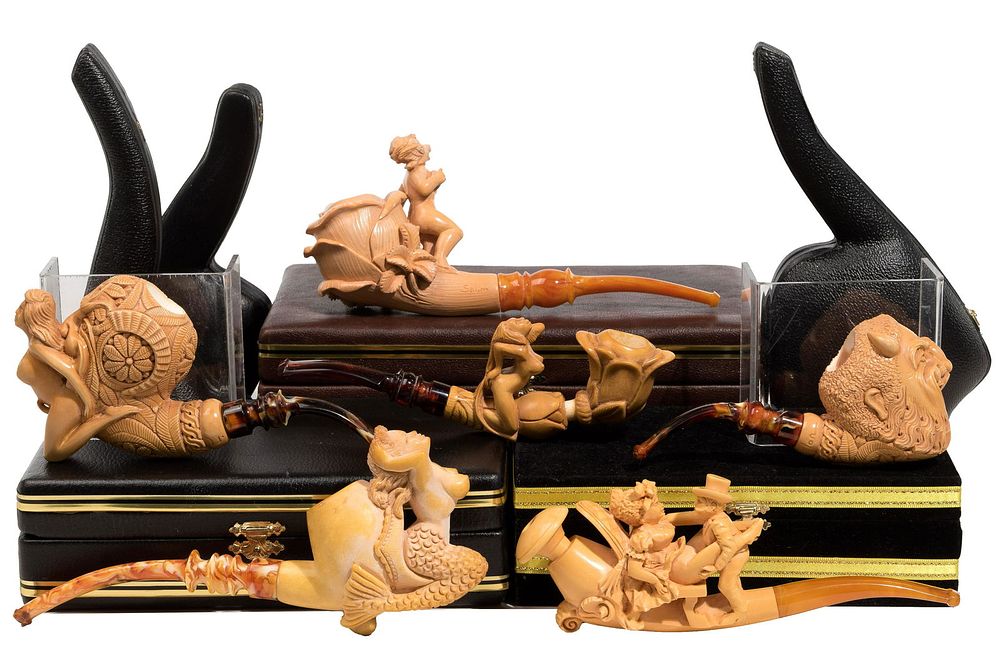 Lot 487: Meerschaum Smoking Pipe Assortment