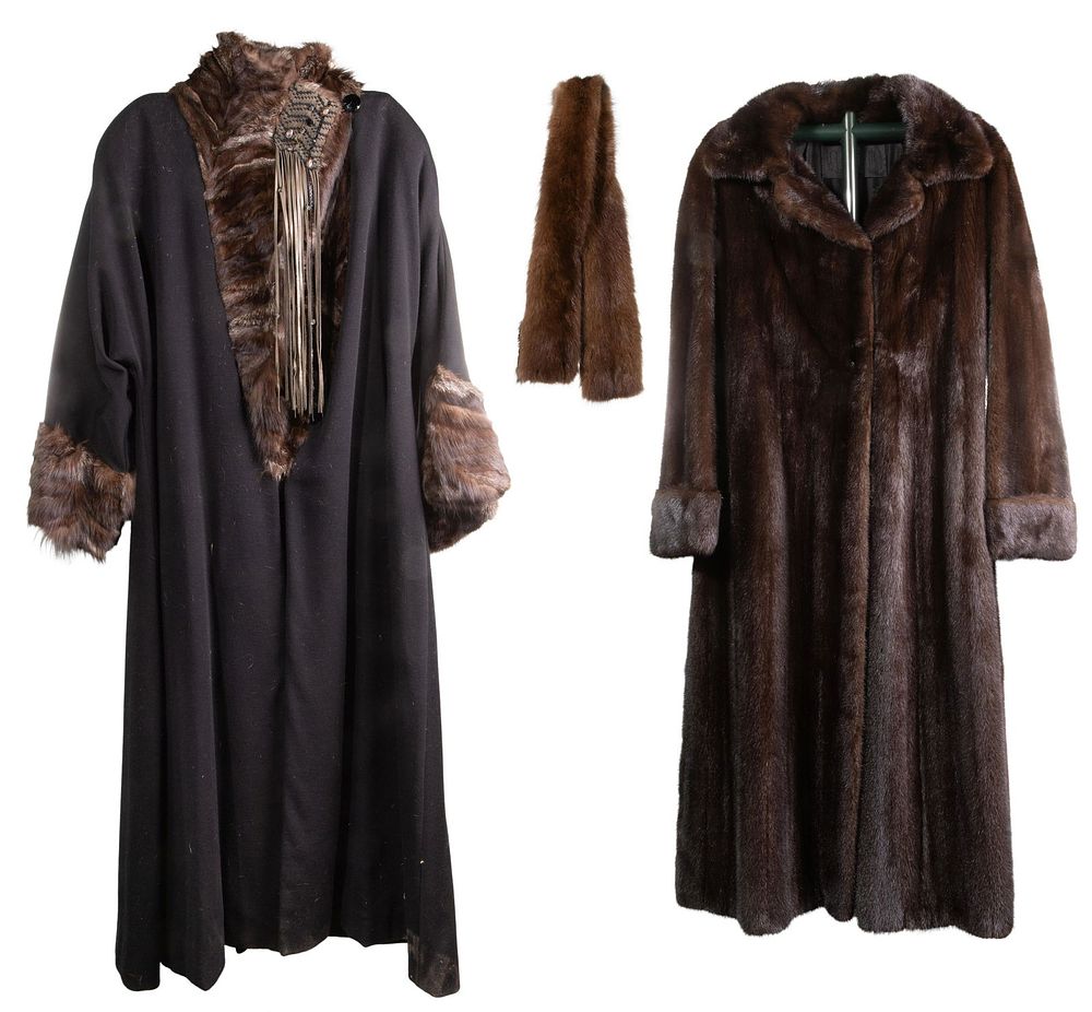 Lot 491: Mink Fur Coat and Mink Trimmed Coat