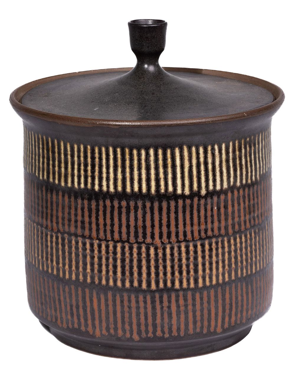Lot 495: Clyde Burt (American, 1922-1981) Ceramic Pot and Lid
