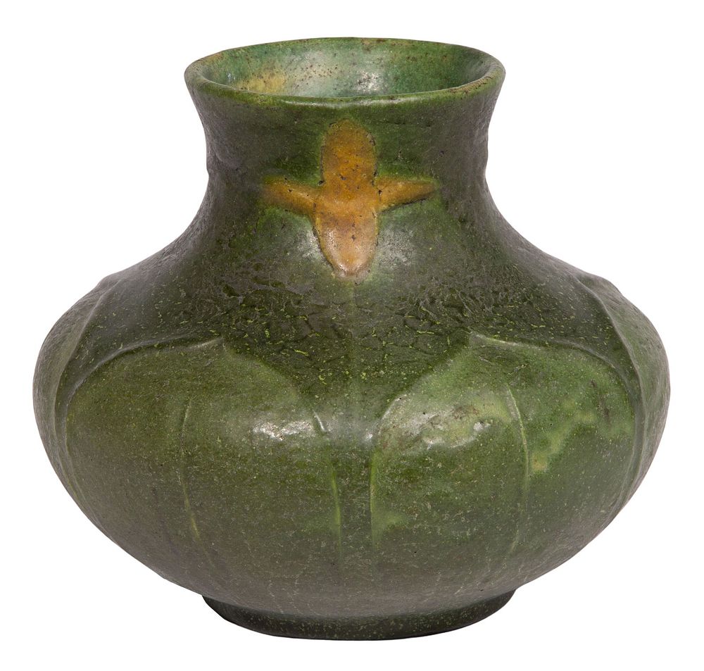 Lot 497: William Grueby Matte Green Vase