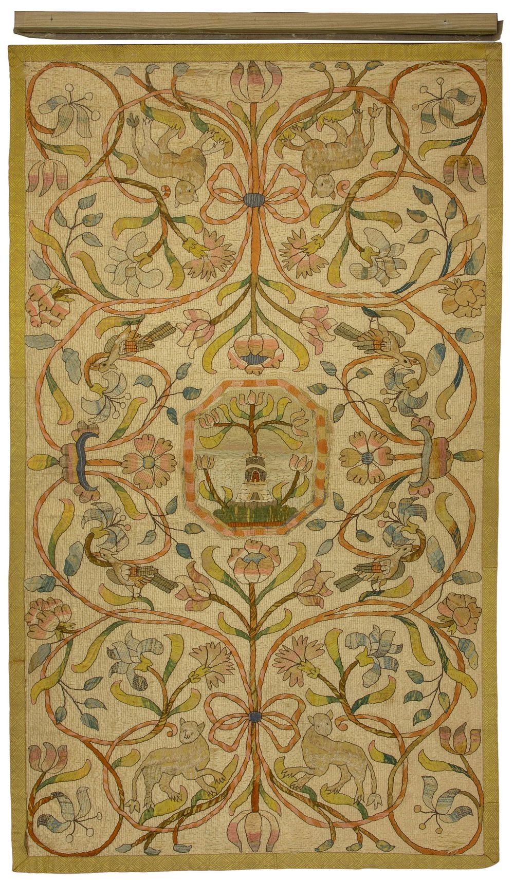 Lot 519: Early 19th Century Needlework Wall Hanging