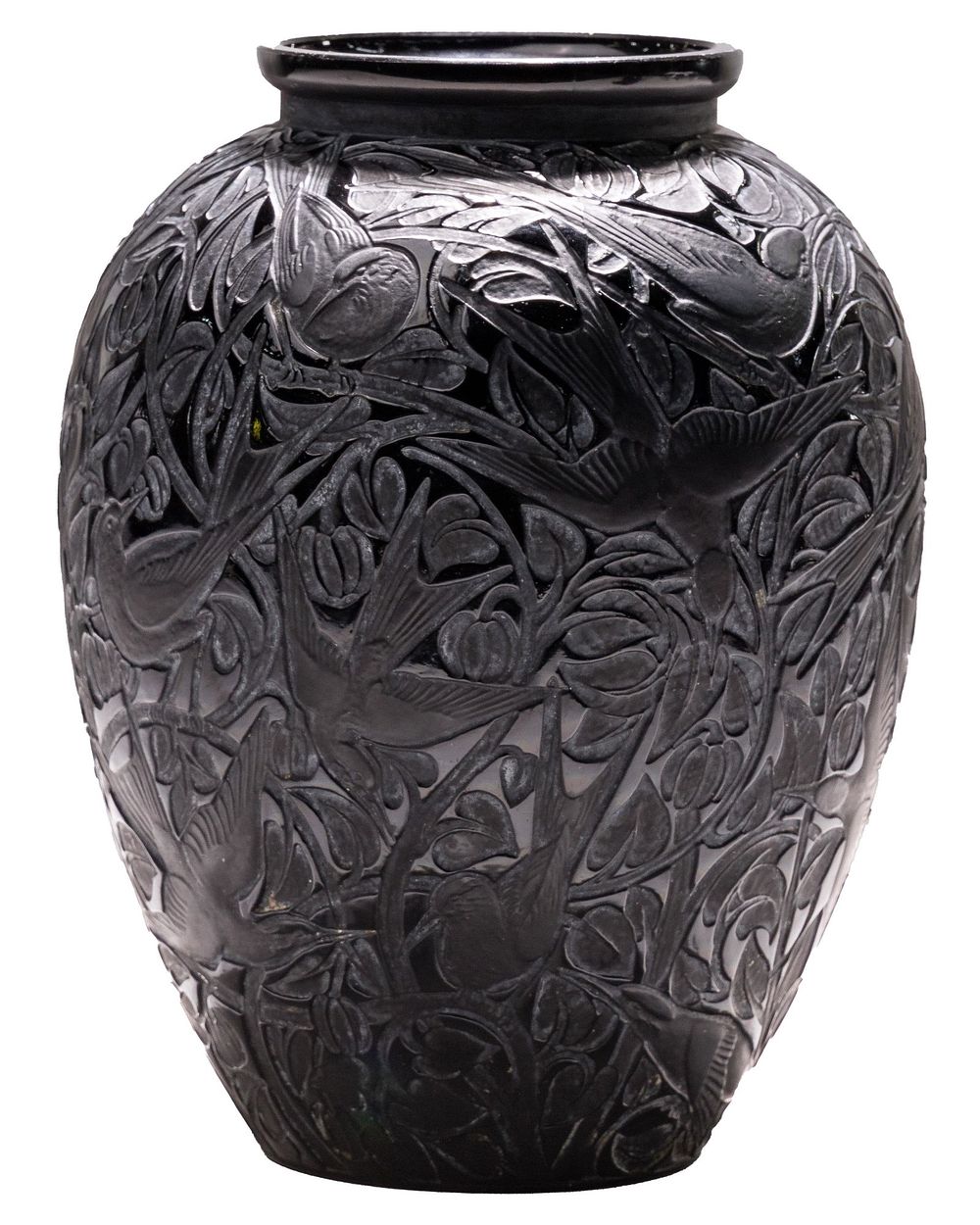 Lot 535: R. Lalique 'Martin Pecheurs' Glass Vase