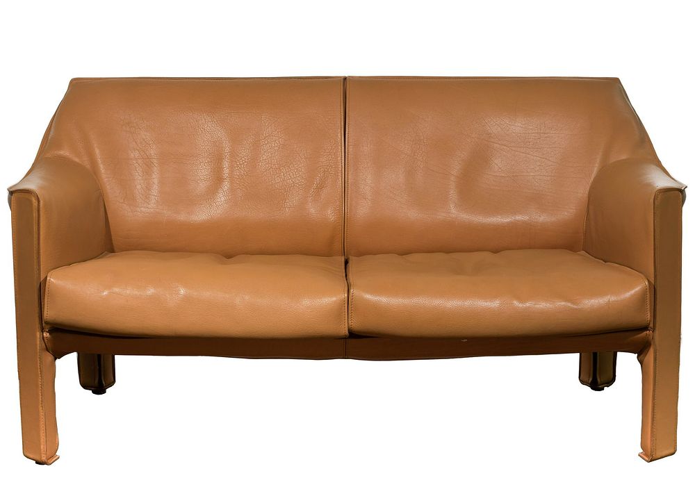 Lot 554: Mario Bellini for Cassina Leather 415 Settee