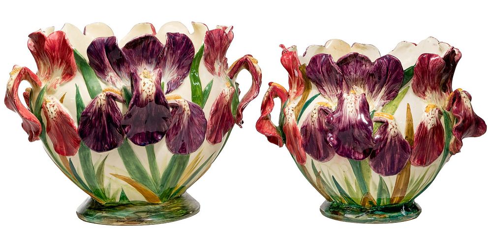 Lot 272: Delphin Massier (French 1836-1907) Majolica Jardinieres