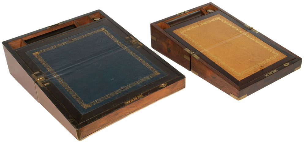 Lot 282: English Regency Mahogany Slope Box Lap Desks