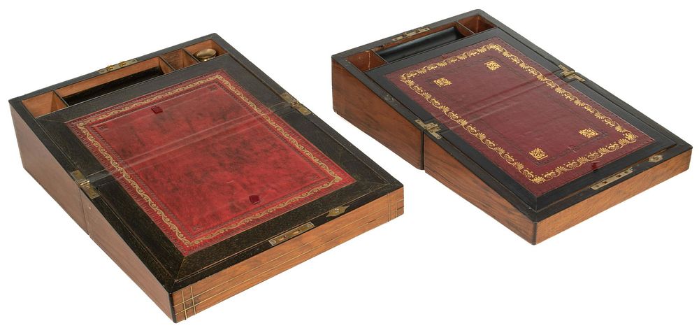 Lot 283: English Regency Mahogany Slope Box Lap Desks