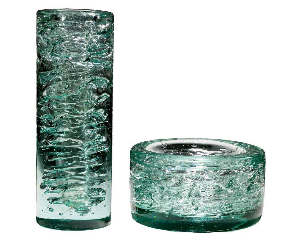 Lot 301: F. Vizner (Czechoslovakian, 1936-2011) Art Glass Bowl and Vase