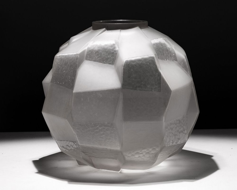 Lot 304: Frosted Art Glass Vase / Lamp Base