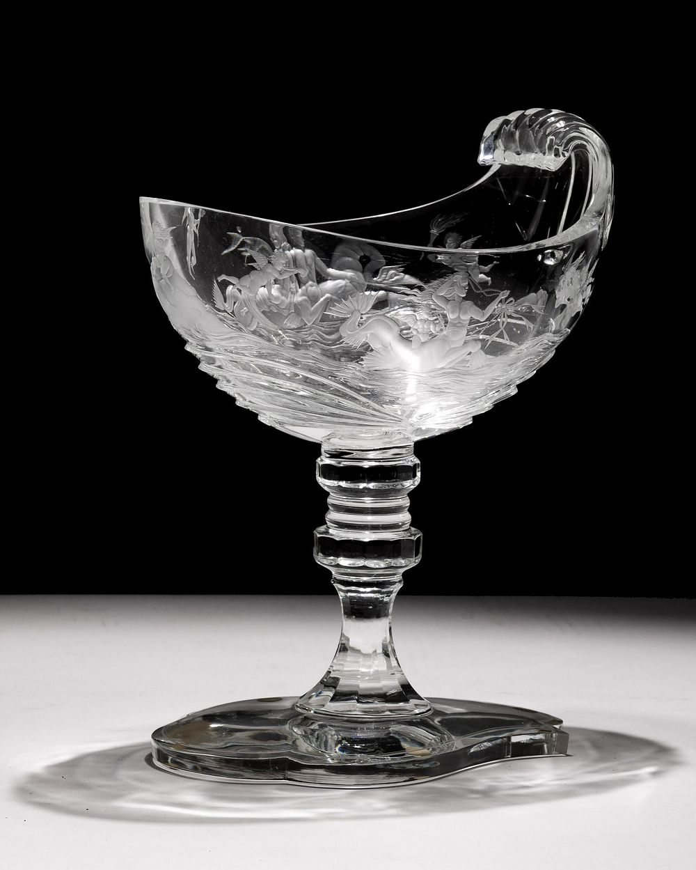 Lot 313: Moser Glass 'Neptune' Centerpiece Bowl