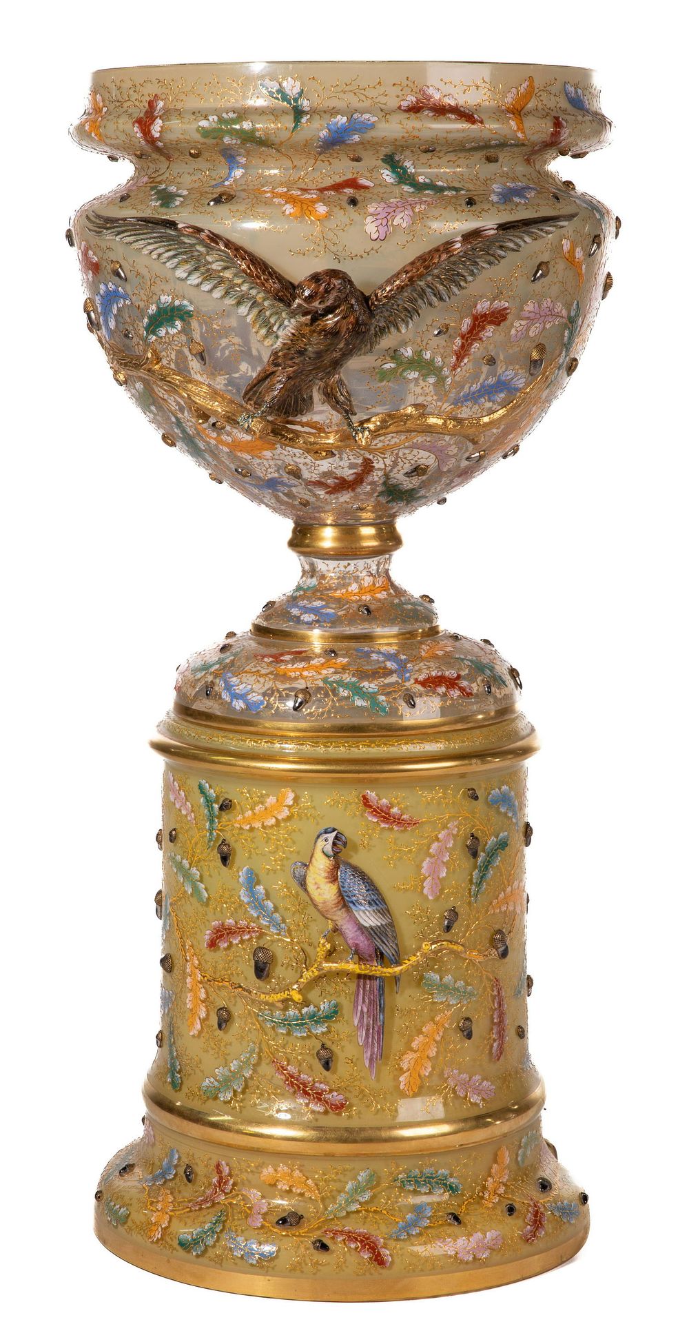Lot 314: Moser Glass Jardiniere and Stand