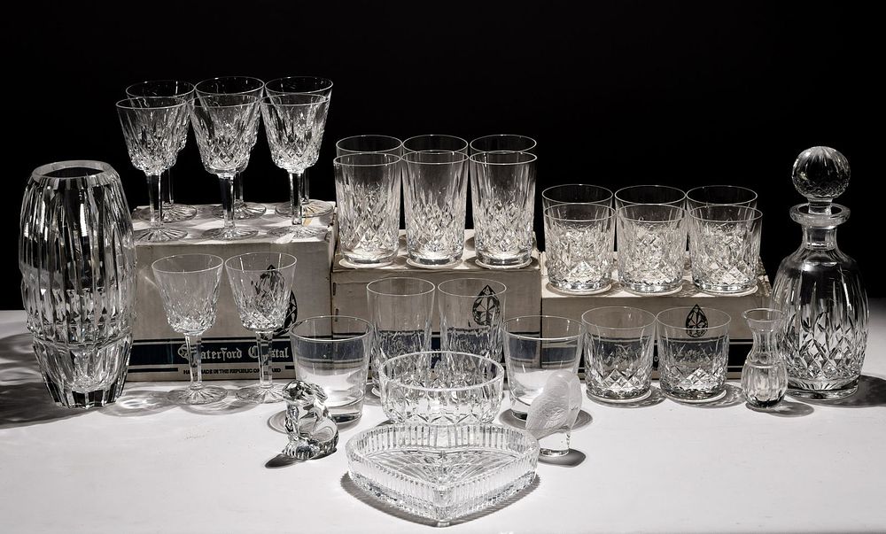 Lot 334: Waterford, Stueben and Baccarat Assortment