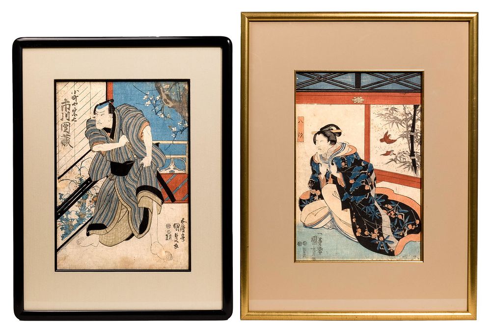 Lot 167: Utagawa Toyokuni III (Japanese, 1786-1865) and Unknown Artist (Japanese, 19th Century) Woodblock
