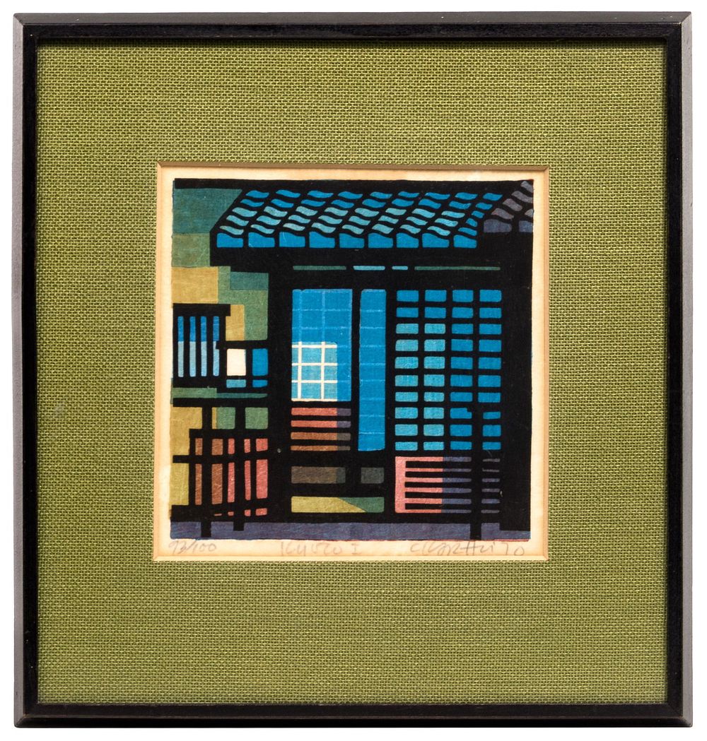 Lot 171: Clifton Karhu (American / Japanese, 1927-2007) 'Kyoto I' Woodblock Print