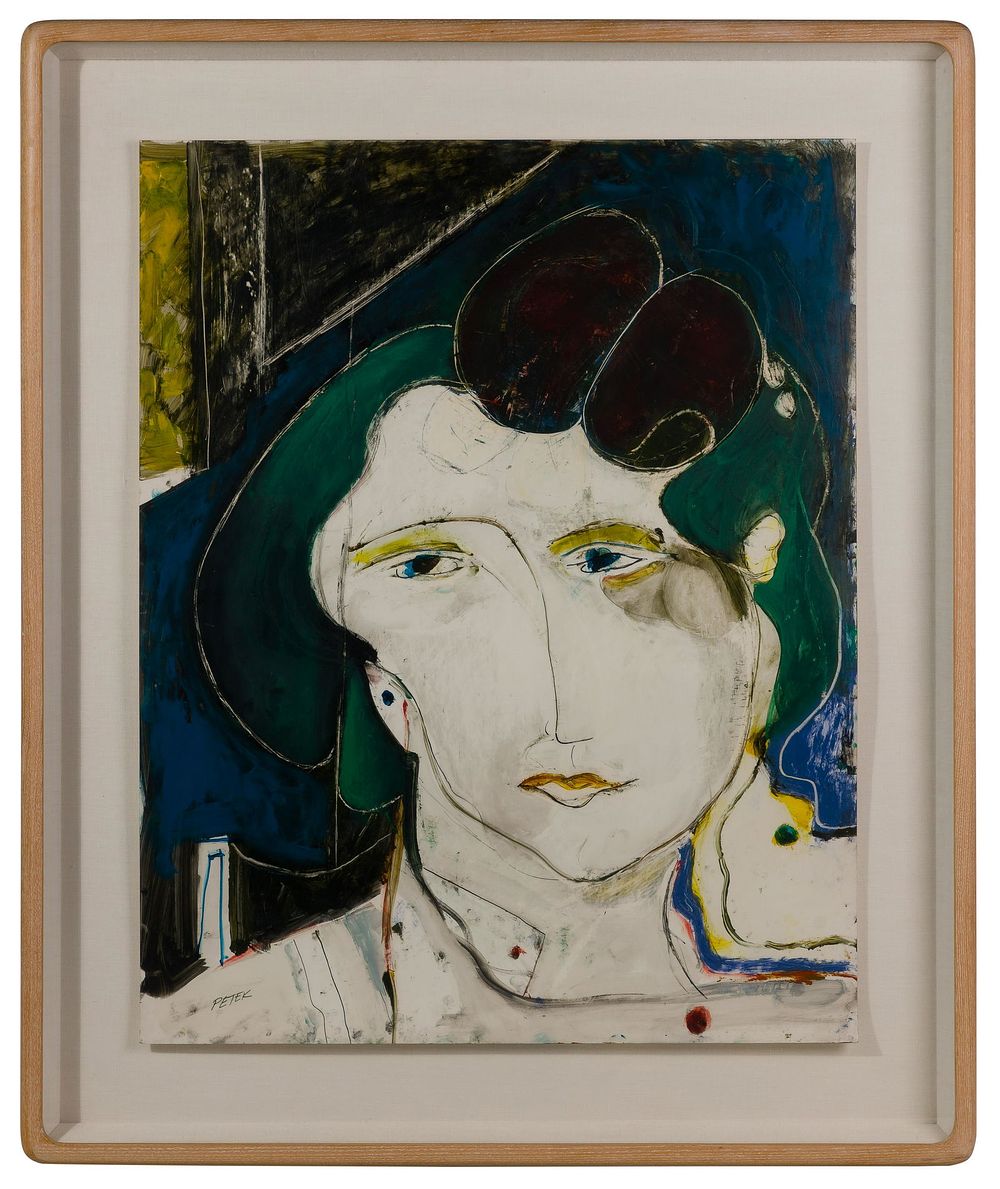 Lot 187: Joseph Petek (American, 20th Century) 'En Buste' Gouache on Paper