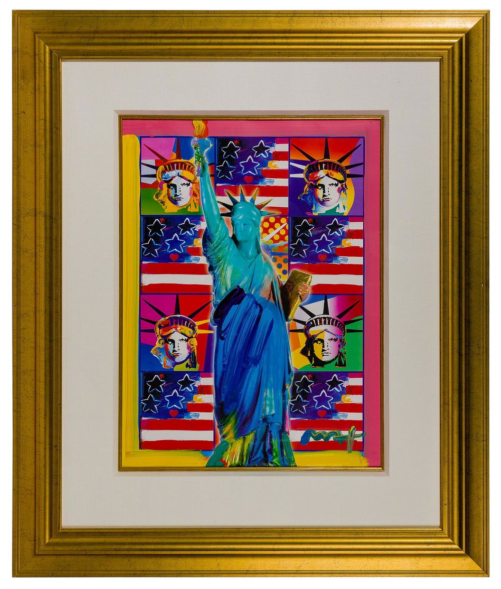 Lot 193: Peter Max (German / American, b.1937) 'God Bless America III - With F' Mixed Media