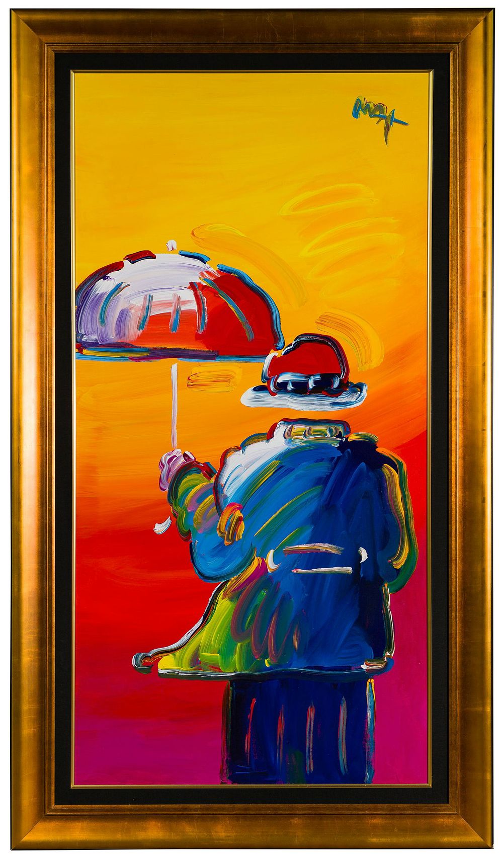 Lot 197: Peter Max (German / American, b.1937) 'Umbrella Man on Blend' Acrylic on Canvas