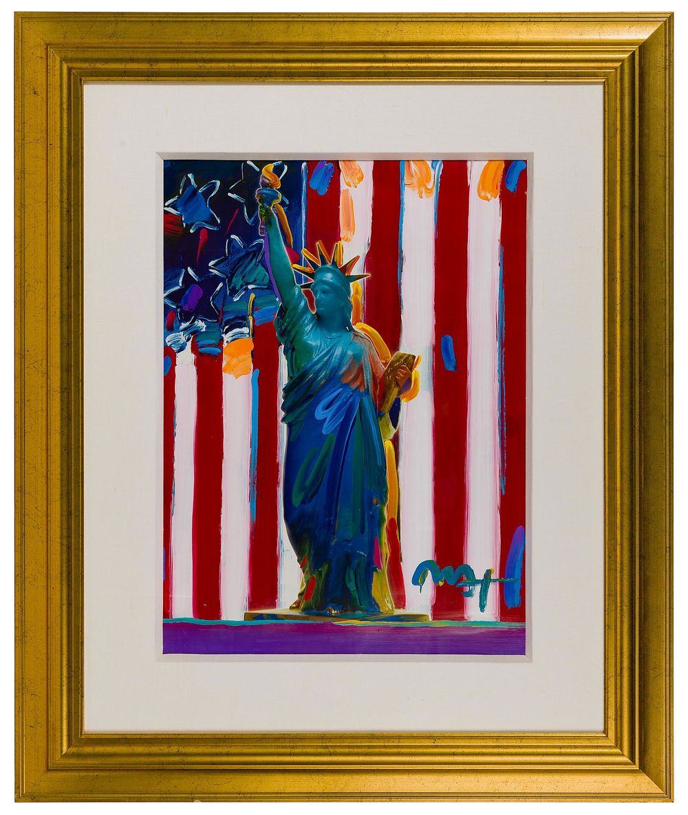 Lot 198: Peter Max (German / American, b.1937) 'United We Stand' Mixed Media
