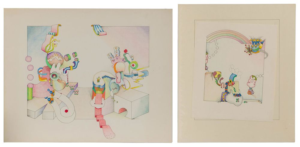 Lot 205: Dennis Loy (American, 1939-2012) Mixed Media on Paper