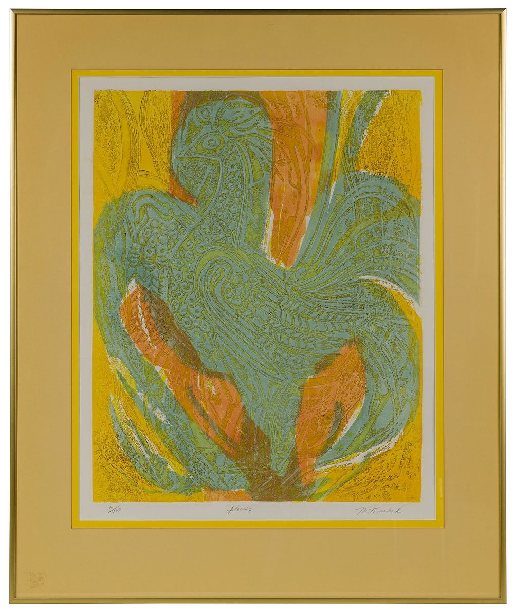 Lot 258: Marjorie Tomchuk (American, b.1933) 'Phoenix' Etching