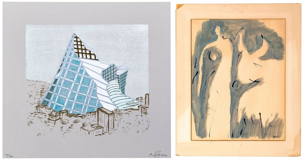 Lot 266: Nicola Lopez (American, b.1975) 'Iceberg City' Relief Print on Vellum