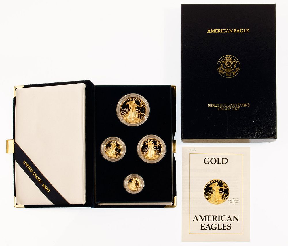 Lot 315: 1989-W Gold American Eagle Proof Bullion Coin Set
