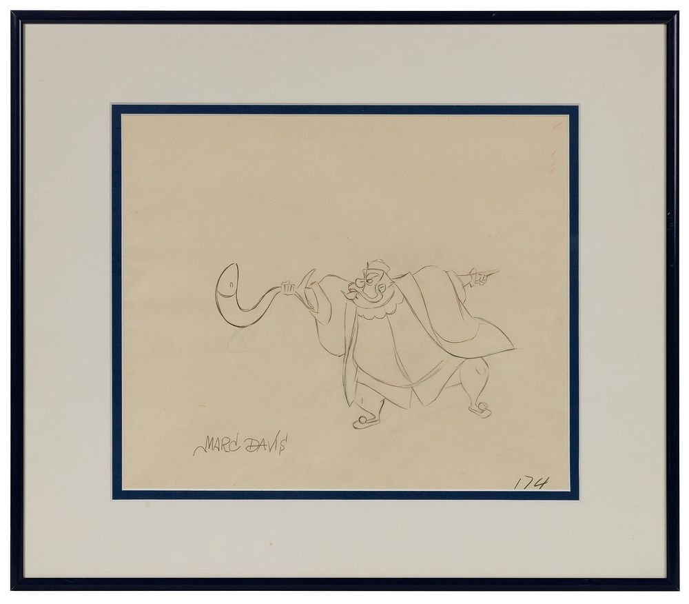 Lot 363: Marc Davis (American, 1913-2000) Disney 'King Hubert' Pencil on Paper Cel
