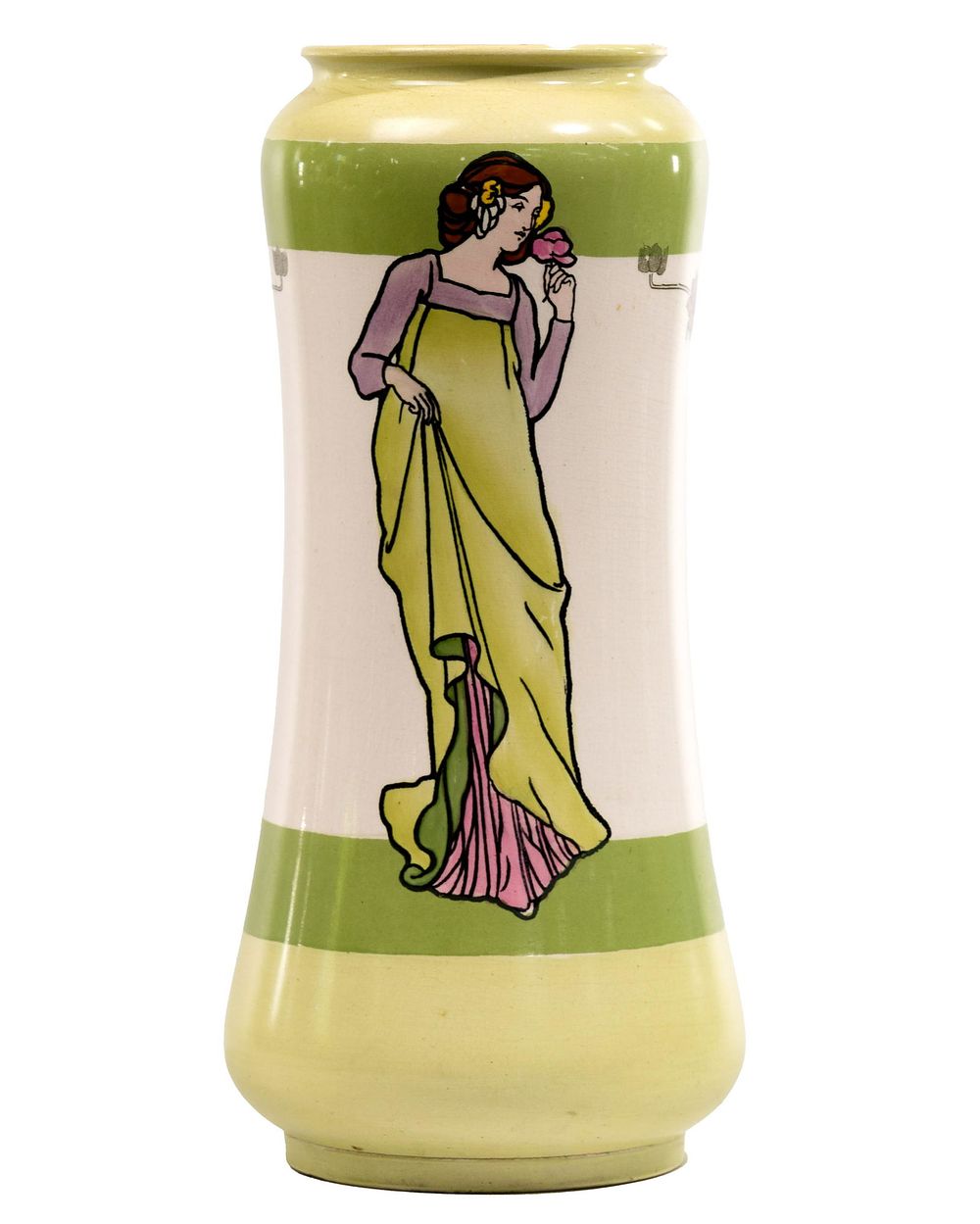 Lot 398: Spencer Edge 'Early Victorian Fashions' Vase